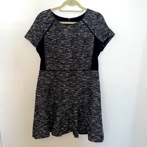 NWOT JCrew black and white flounced dress SZ 14